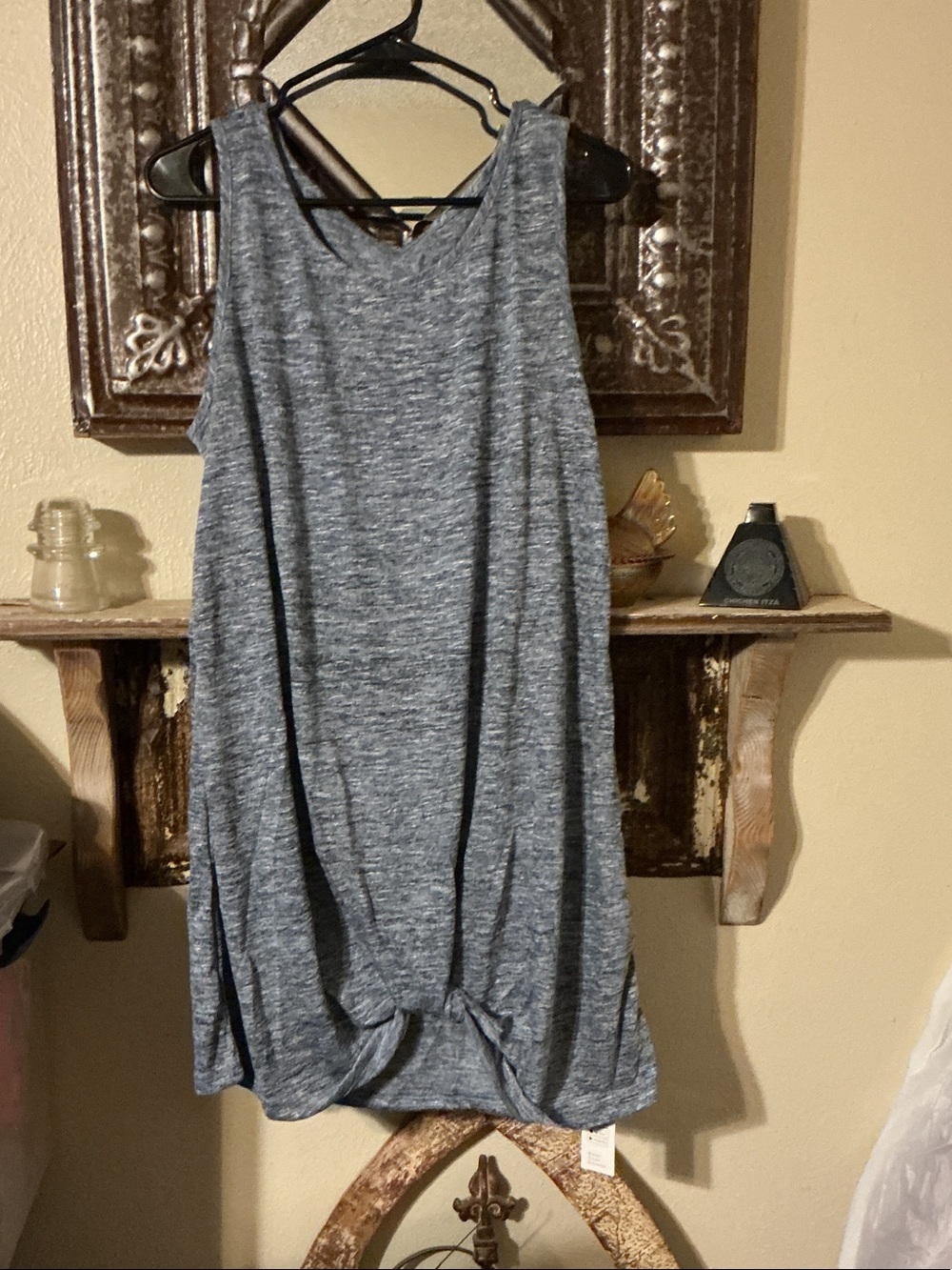 Cupshe Heather Slate Sleeveless Midi Dress with Front Twist